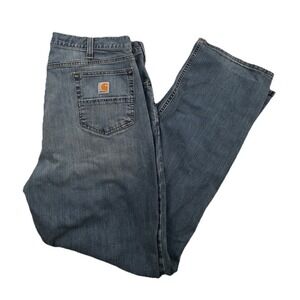 Carhartt Rugged Flex Jeans Men's Size 42x32 Blue‎ Relaxed Fit Stretch Workwear